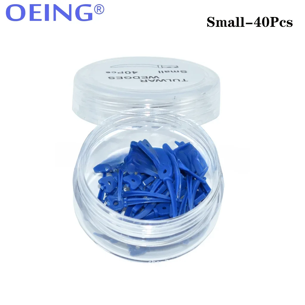 40Pcs/Box Dental Tulwar Wedges Disposable Plastic Wedges With Hole Dental Wedges for Sectional Matrix System Refill Wedge