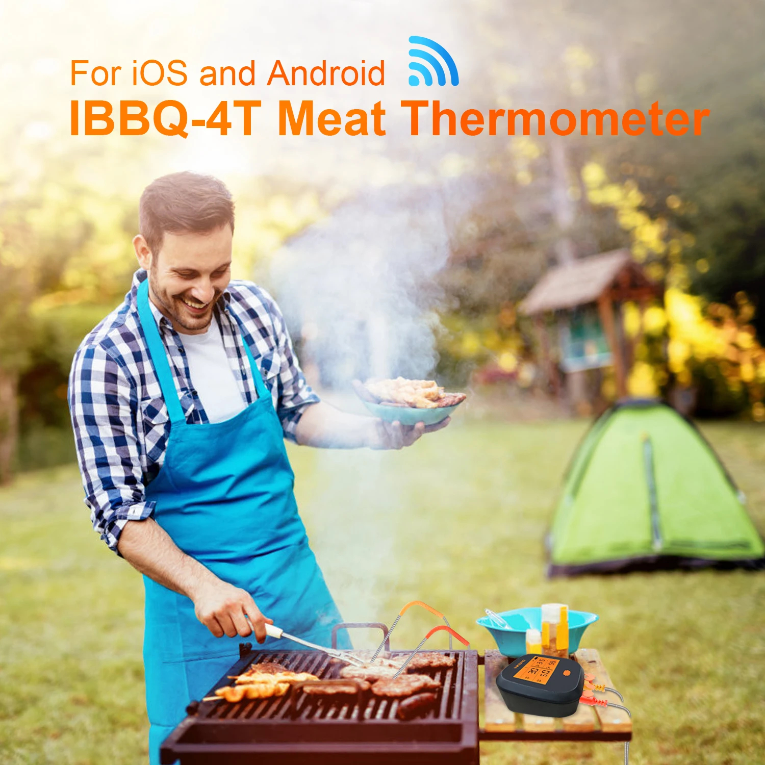 【Clearance Stocks】INKBIRD 2.4GHz Wifi Meat Thermometer 2000mAh Digital Food Thermometer with 4 Probes Ideals for BBQ,Oven,Smoker