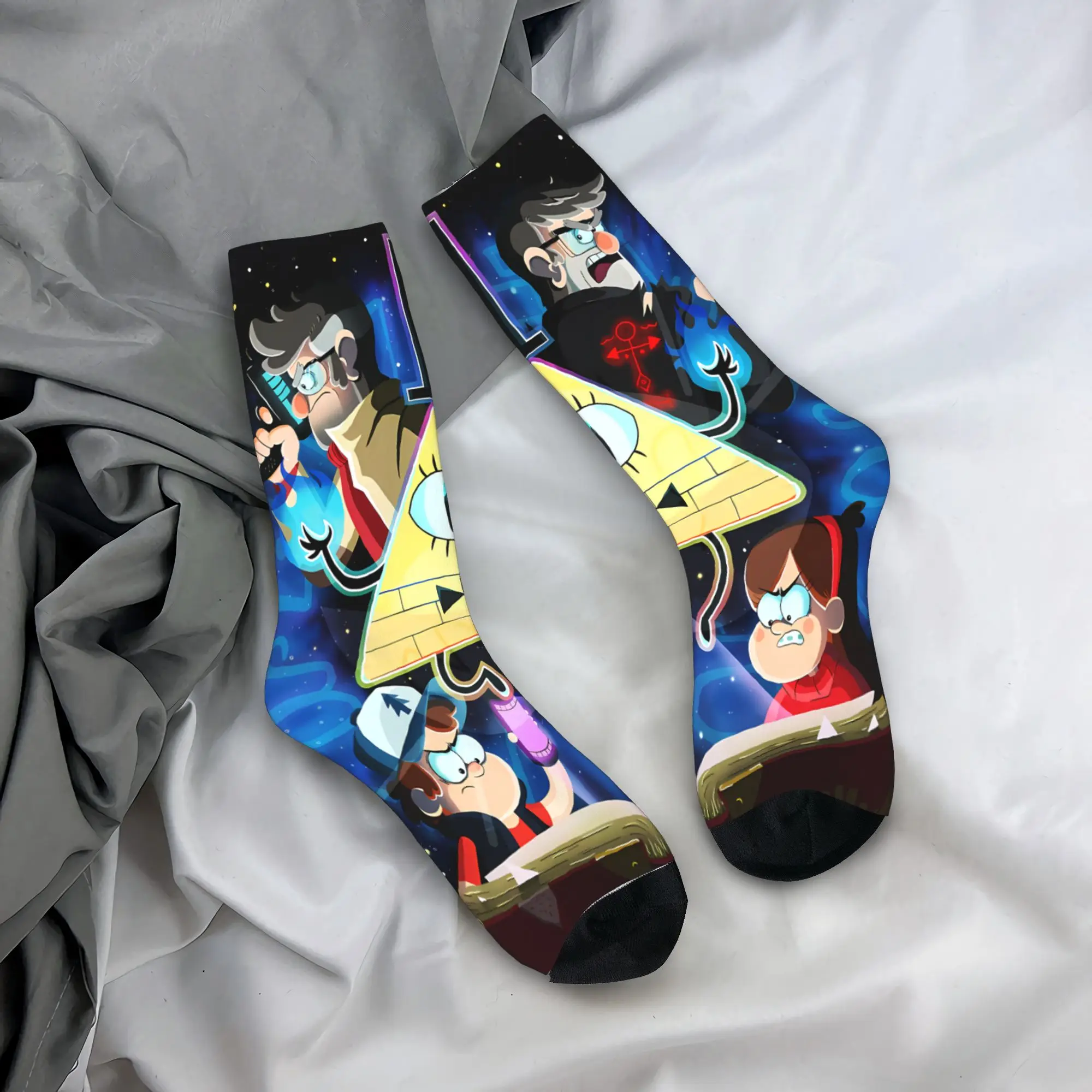 Adults Men Socks  Gravitys Anime Falls Stockings Winter Funny Warm Soft Socks Design Climbing Non Slip Socks