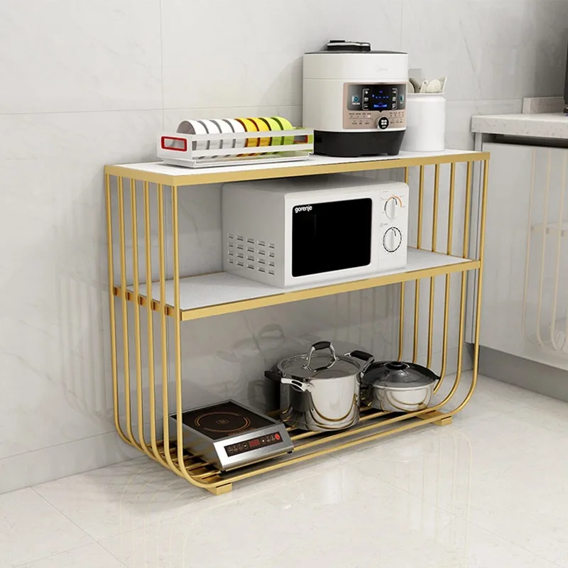Microwave oven, kitchen, window sill, storage rack, floor-to-ceiling small-size rice pot seasoning rack, multi-layer narrow marb