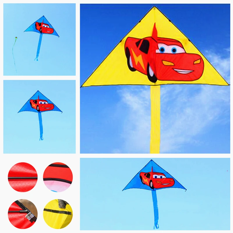 free shipping children cartoon kites car kite string outdoor fun toy nylon kite kids line cerf volant parafoil Camp fire gazing