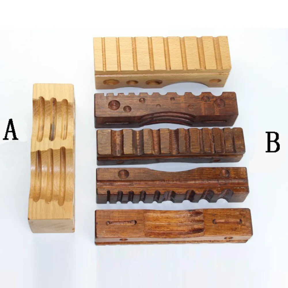 1PCS High Hardness Timber Jewelry Wood Forming Block Grooved Channels Spheres Wooden Cuboid Jewelry Making Tool