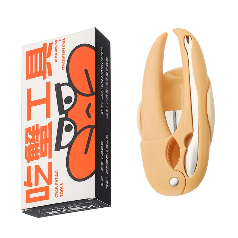 Juego de herramientas para cangrejo de acero inoxidable 304 – Kit de 3 piezas con tenedor, tijeras y plato de cerámica para comer cangrejo al vapor
