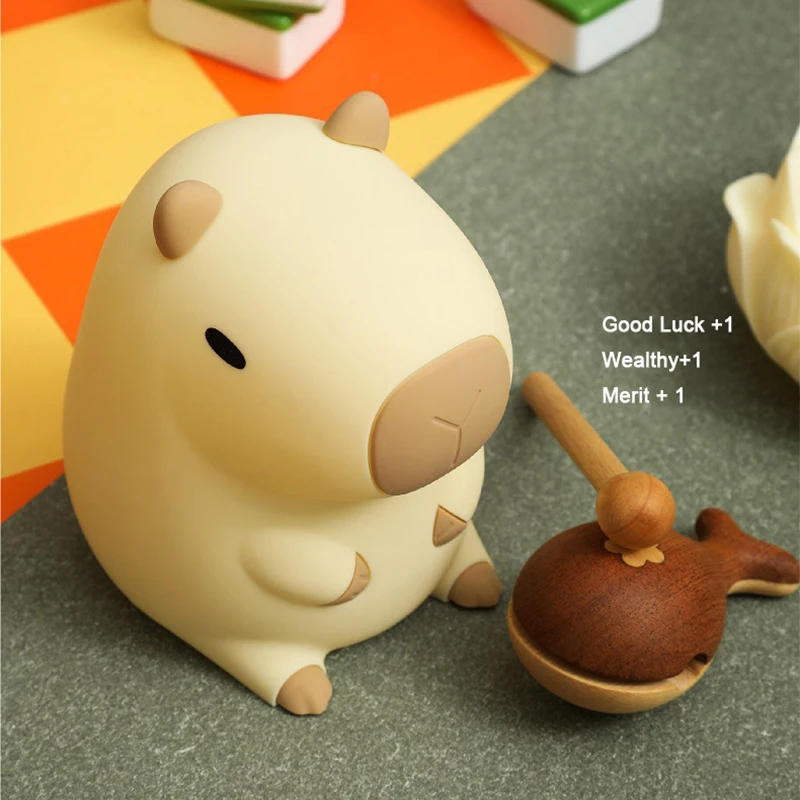Cartoon Capybara Animal LED Night Light USB Rechargeable Dimmable Timing Lamp for Kids Bedroom Sleep Decoration  Clearance