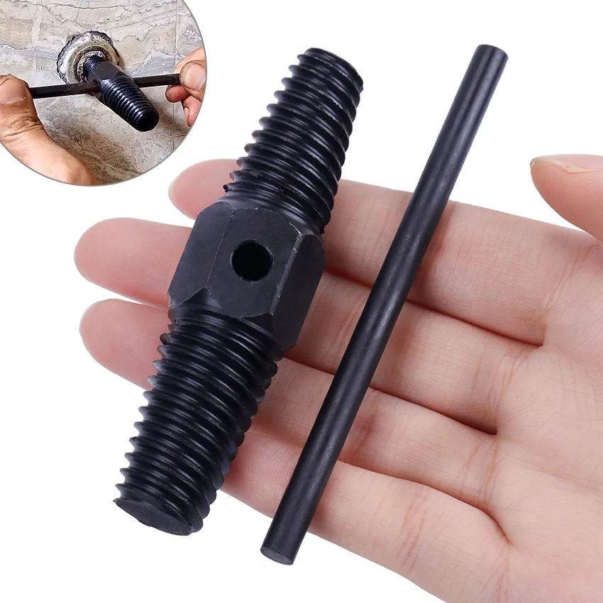 

1set Double-Head Tap Faucet Valve Screw Extractor Set Damaged Broken Wire Water Pipe Bolt Remover Multipurpose Home Tools