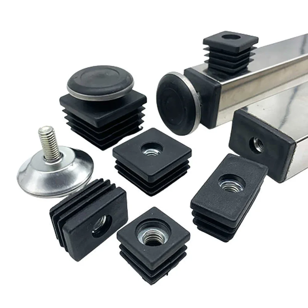 20/22/25/30/40/50mm Plastic Adjustable Feet Pad Screw M8 Table Chair Balck Leveling Foot Pad Anti-shock Protection Furniture Leg