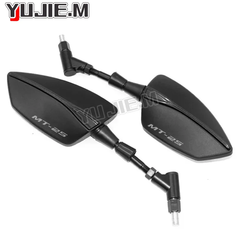 Universial 8mm 10mm Motorcycle Mirror Scooter Rearview Mirrors Back Side Convex Mirror For YAMAHA MT-25 MT- 25 MT25 mt-25