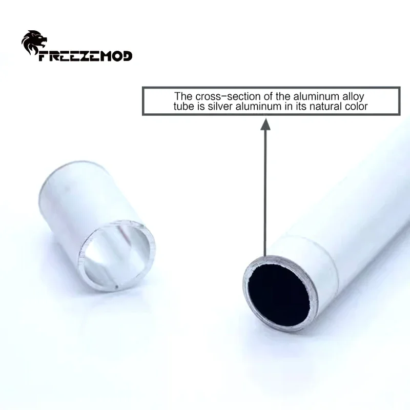 FREEZEMOD Waterkoeling Metalen Buis Aluminium Harde Pijp OD14mm Gezandstraalde Anode, 490mm Zwart/Zilver SLYG-L14