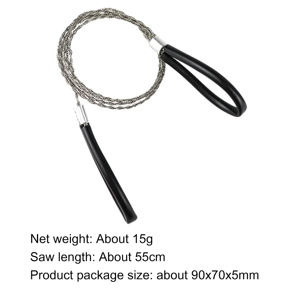 Portable Stainless Steel Pocket Wire Saw with Finger Handle Manual Cutting Chain Saws Outdoor Camping Hiking Travel Tool