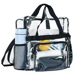 New Fashion Big Tote Clear Packs Bag Stadium Approved Transparent See Through Clear Tote Bag for Work Sports Travel Games