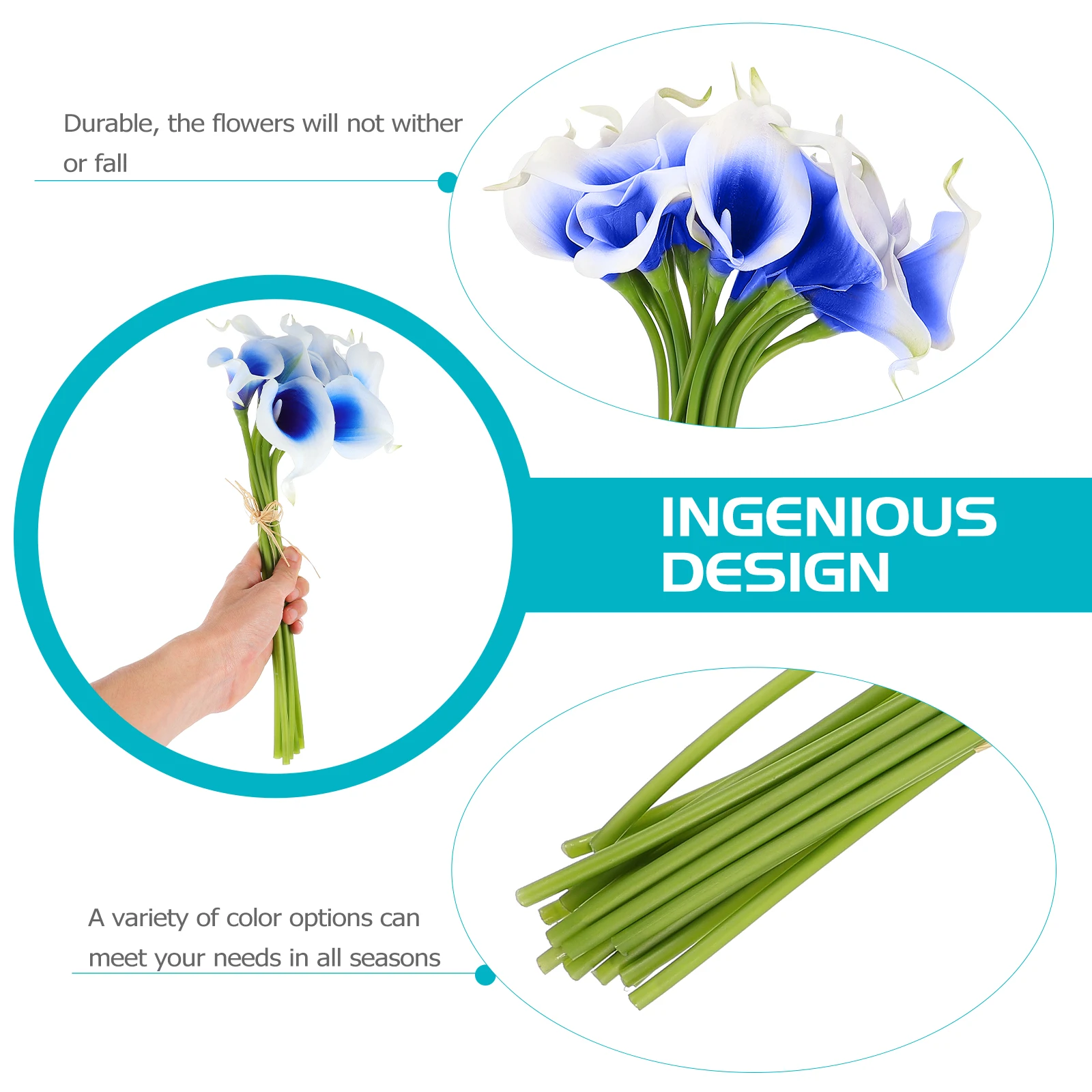 

20 Pcs Artificial BouquetFlower Home Wedding Decoration Pu Material Long Lasting Beauty Flower nament Festival Party