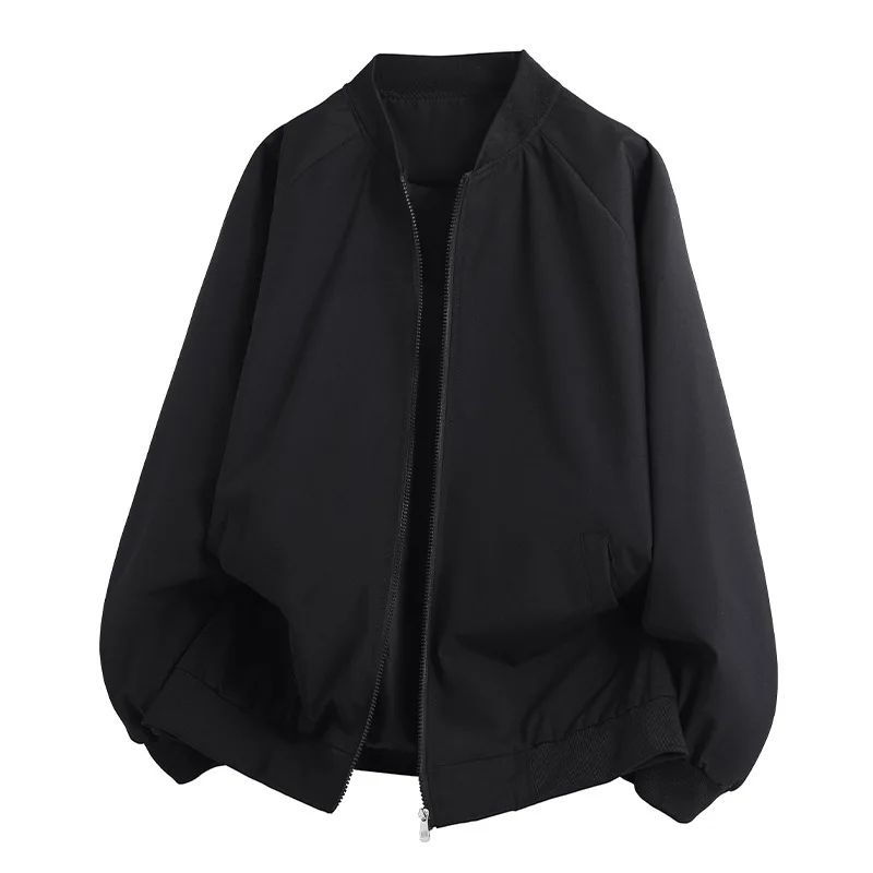 

New Men's Spring Autumn Baseball Jacket Stand-up Collar Solid Color Public Version Casual Versatile Top