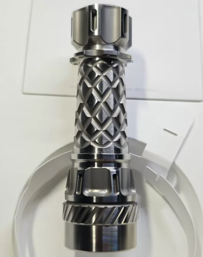 Used EDC JIETEMING Pineapple flashlight made of titanium alloy Outdoor Tools Strong Light Torch Lamp Decompression Toy