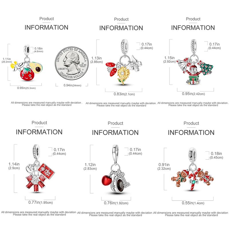 Charms aus 925 Sterling Silber, Rote Farbserie, Roter Elefant, Tier- und Fruchtperlen, Original, Passend für Damen, Jubiläums-Schmuckanhänger – Detail 8