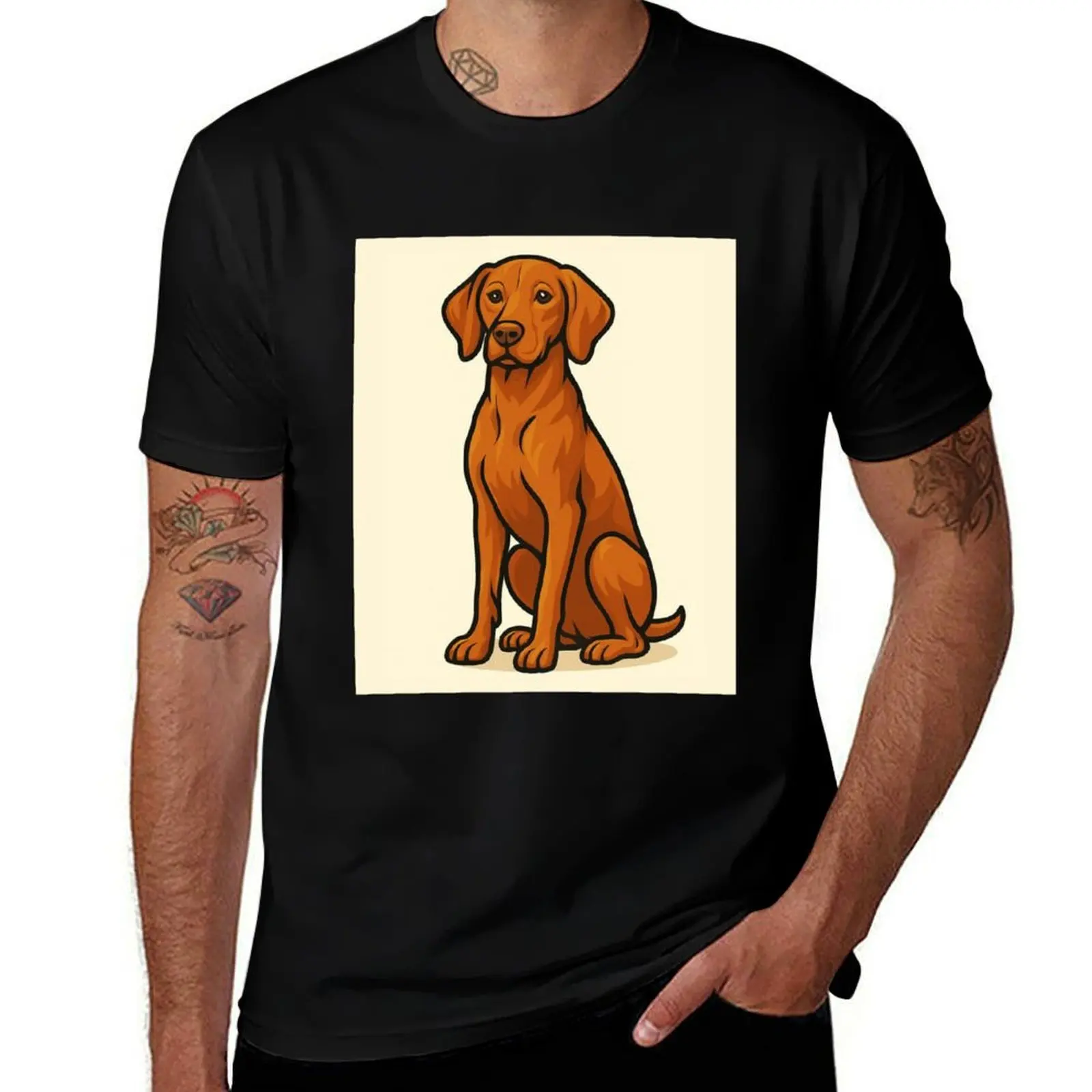 

Rust & Grace – Vizsla Elegance Illustration T-Shirt cheap stuff valentines boutique clothes custom shirt mens funny t shirts