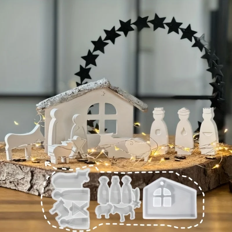 

[3pcs Resin Casting Molds] 3pcs/Set Resin Casting Molds | Abstract Character Prayer Ornament Epoxy Mold DIY A Family Display