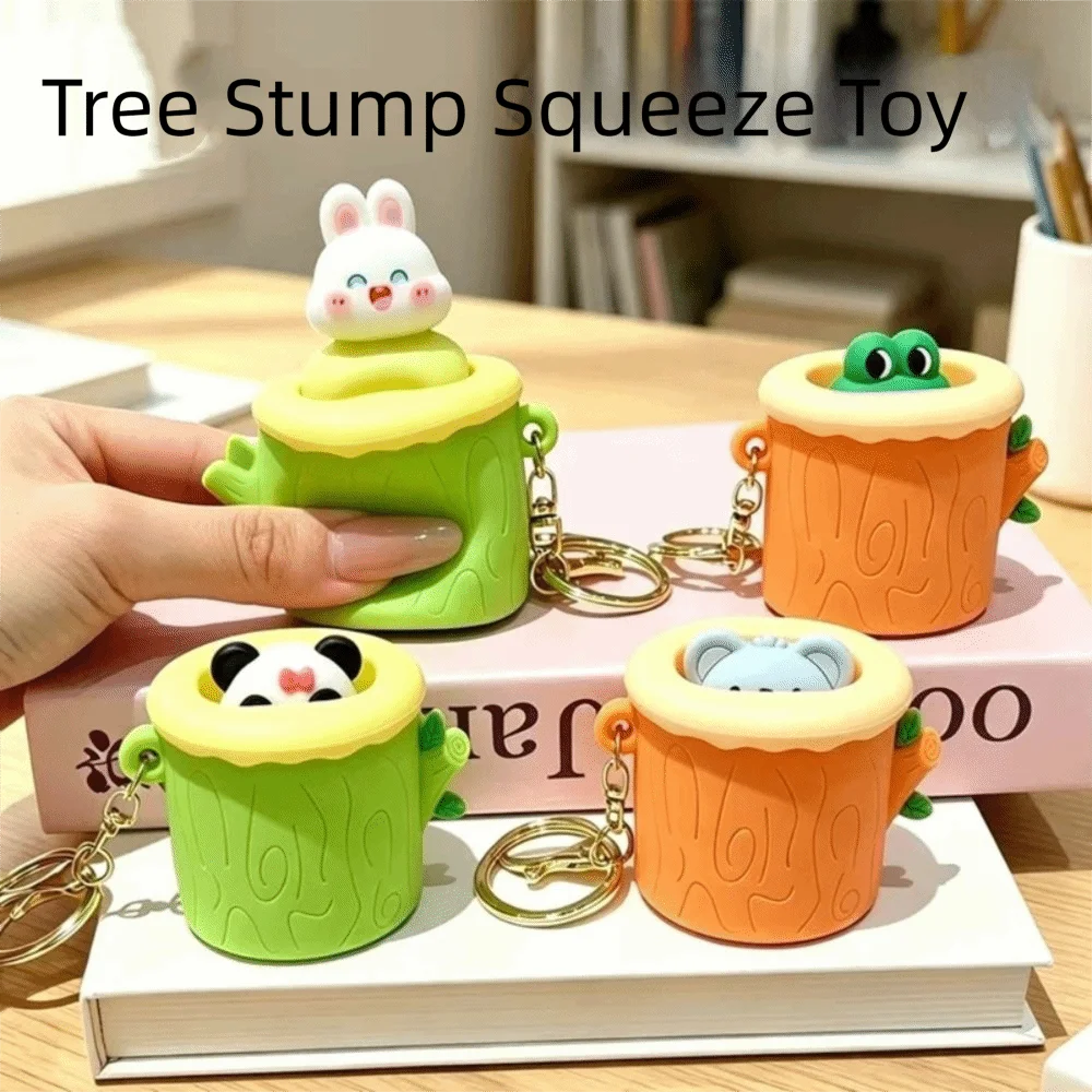 Interesting Soft Animal Cup Squeeze Elastic Rabbit Cartoon Fidget Doll TPR Frog Tree Stump Squeeze Children