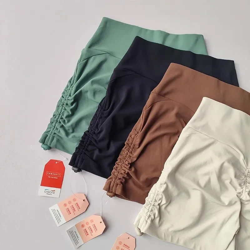 Women\'s High Waist Sports Yoga Shorts Quick Dry Hip Lift Running Shorts Cycling Drawstring Fitness Gym Bottoms Shorts