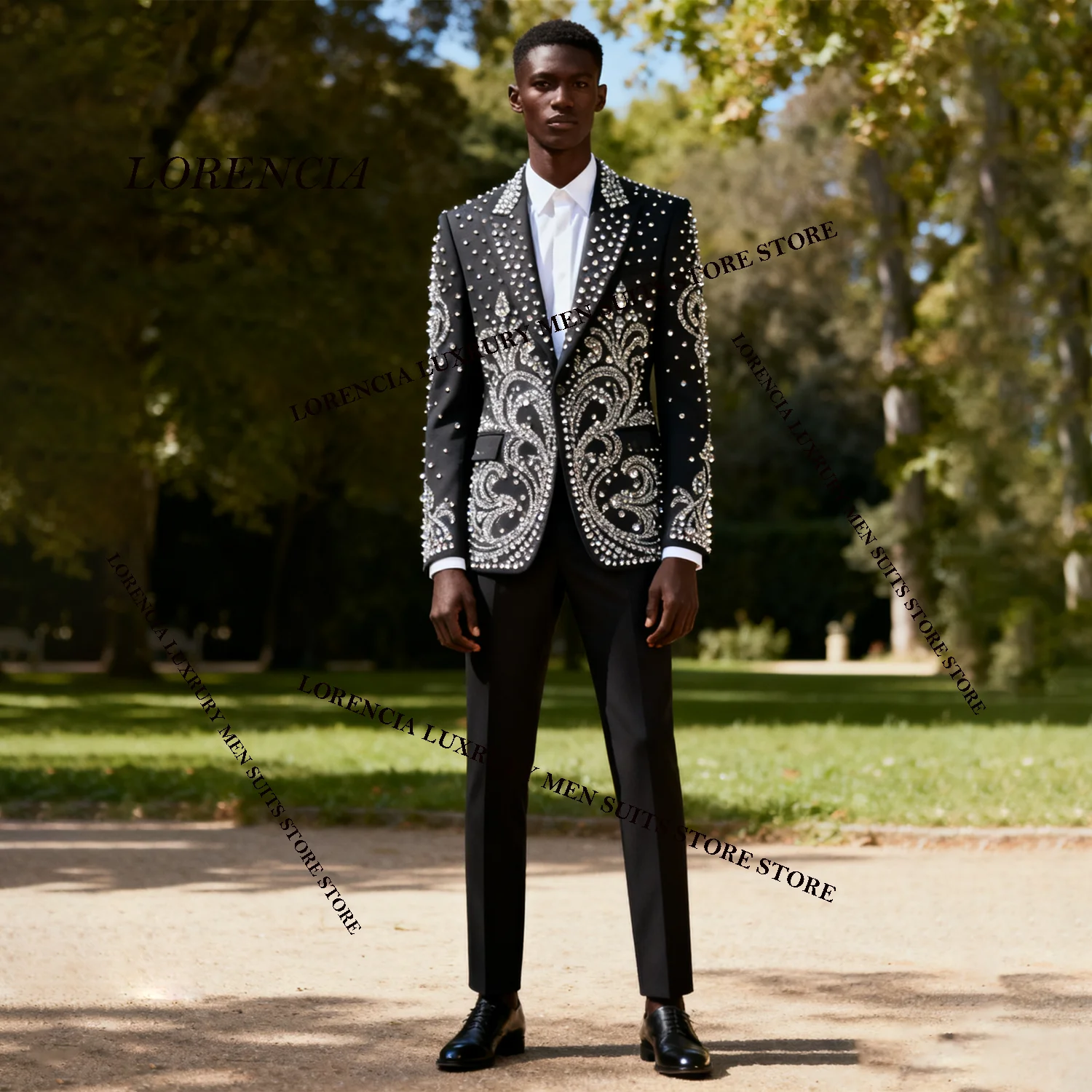 

Мужские костюмы с блестящими кристаллами и бриллиантами по индивидуальному заказу, тонкие Ropa hombre, комплекты из 2 предметов, мужские пиджаки для жениха