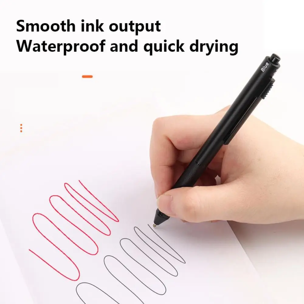 Fashion 3 Colors Ink Gravity Sensing Pen Press Type Metal Multi-Function Pen 4 in 1 Mechanical Pencil School Office