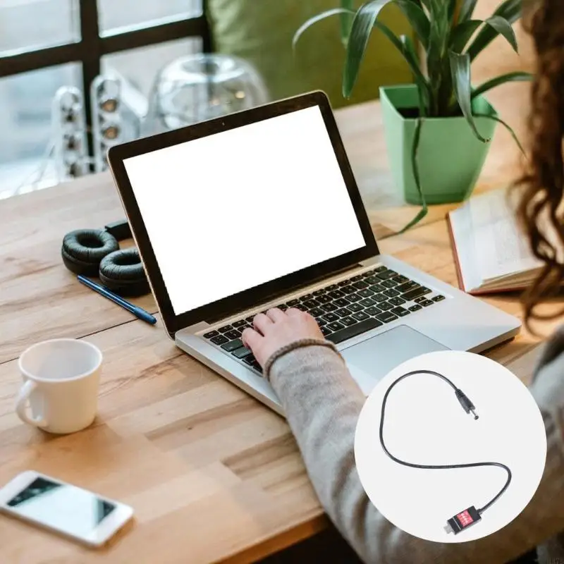 Cáp bộ điều hợp công suất H37B USB C đến 5,5mmx2.1mm bộ chuyển đổi điện áp điều chỉnh điện áp