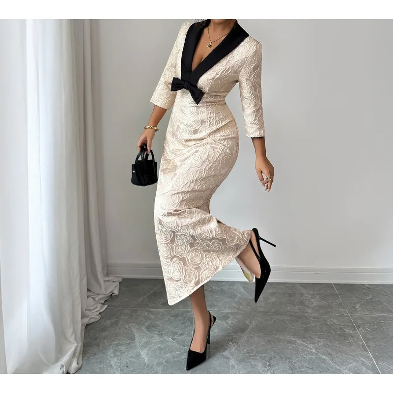 2025 Autumn/Winter Elegant Style High-Class Short-Sleeved A-line Skirt Dress
