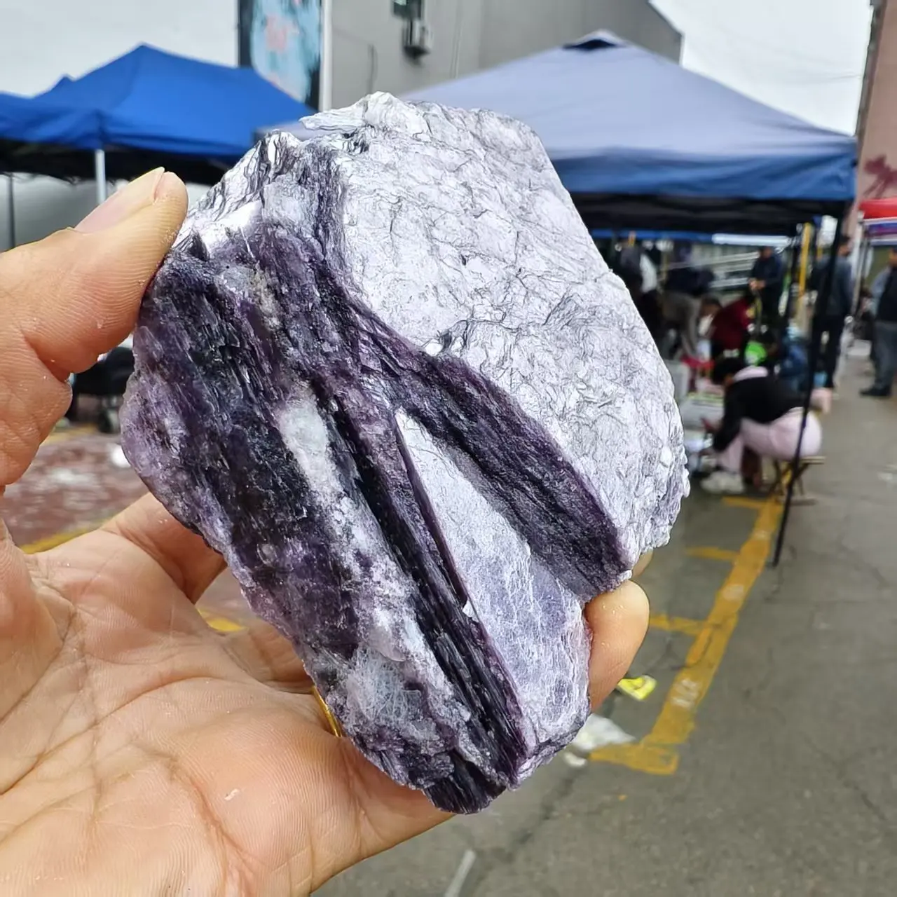 Natural Purple Lithium Mother Raw Stone, Quartz Crystal Purple Ore, Mineral, Healed