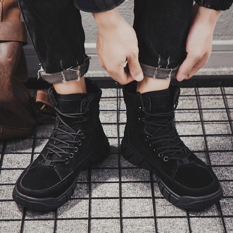 Męskie buty za kostkę Outdoor Sports i rekreacyjne buty do chodzenia Odporne na zużycie antypoślizgowe buty do chodzenia Zapatillas Canvas