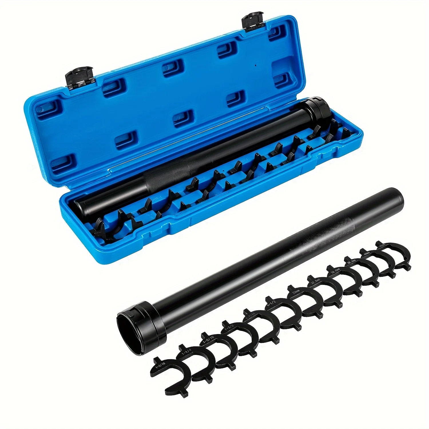 

13-Piece Inner Tie Rod Removal Tool Set with 12 Crowfoot Adapter Heads,Metal, for Vehicle Maintenance - No Electricity Required