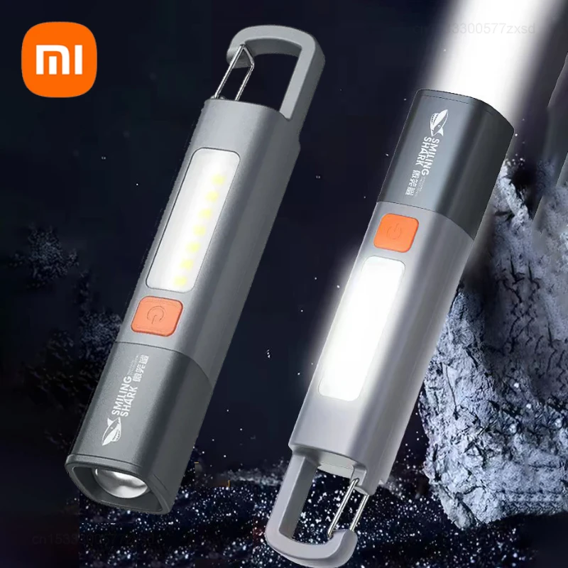 Xiaomi SMILING SHARK Outdoor Flashlight Portable Strong Light Variable Focus with  Outdoor Hunting Fishing Walking Lighting Lamp