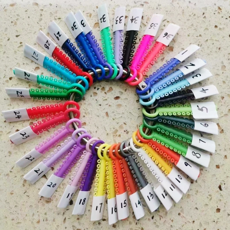 1040PCS/40Sticks Dental Kieferorthopädische Ligatur Krawatten Bunte Bänder Elastomer Beleuchtung Ring für Zähne Hosenträger Zahnmedizin Behandlung – Detail 11