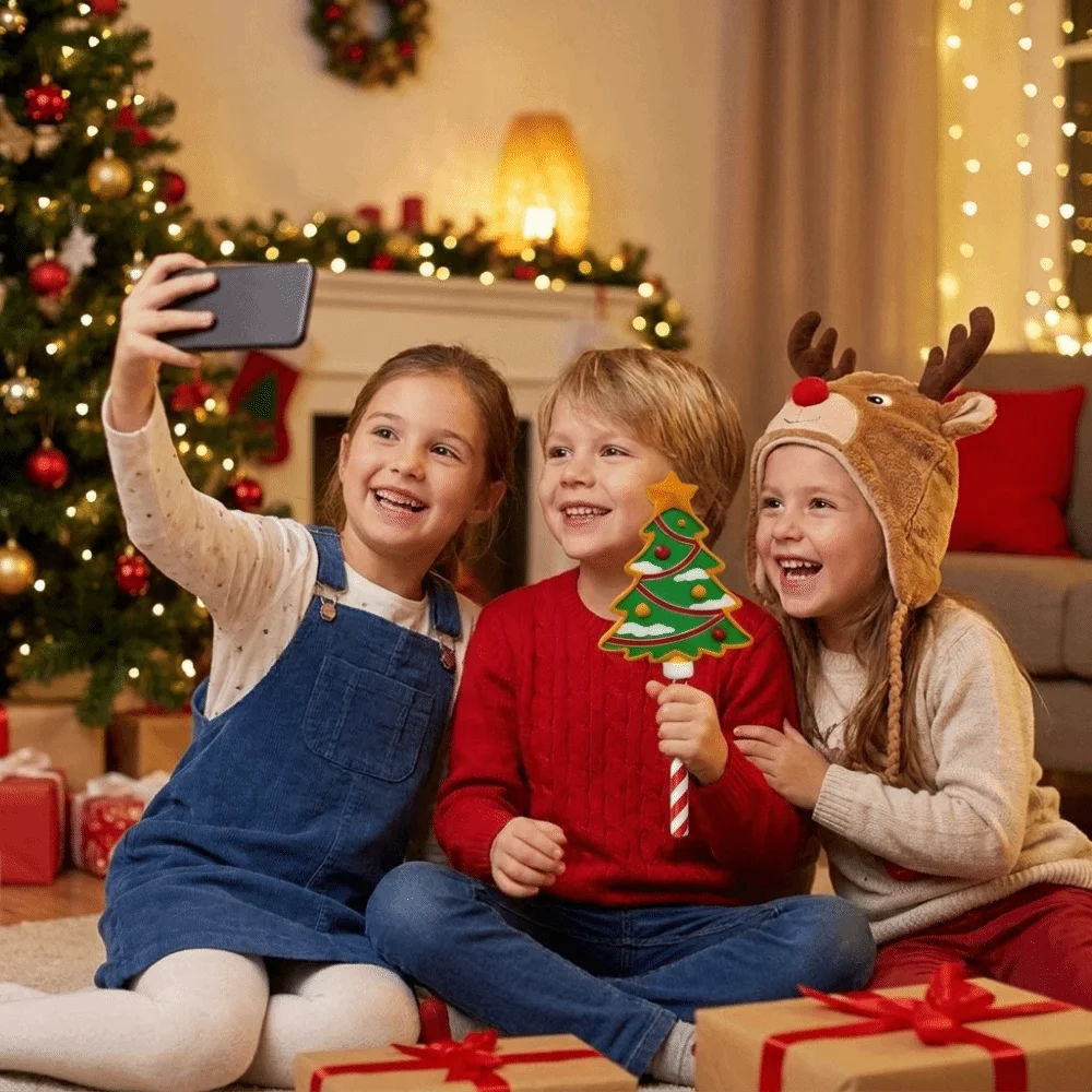 3D Printed Xmas Tree Shape Magic Wand Handheld Portable Christmas Tap Wand Cute Plastic Credit Card Holder Retail Checkout