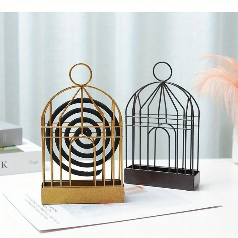 Nordic Metal Mosquito Coil Holder Incense Holder Retro Incense Coil Burner Hanging Bird Cage Summer Outdoor Home Garden Supplies