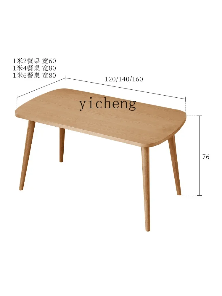 Solid Wood Dining Table Nordic Log Style Household Dining Table and Chair Small Forest