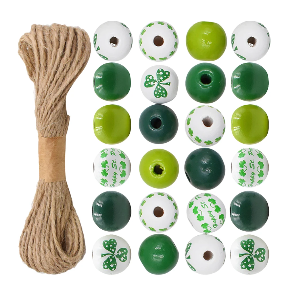 

1 set DIY Set Smooth Surface Patrick Jewelry Craft Wood Beads Garland Farmhouse Wood Beads Making Material Farmhouse