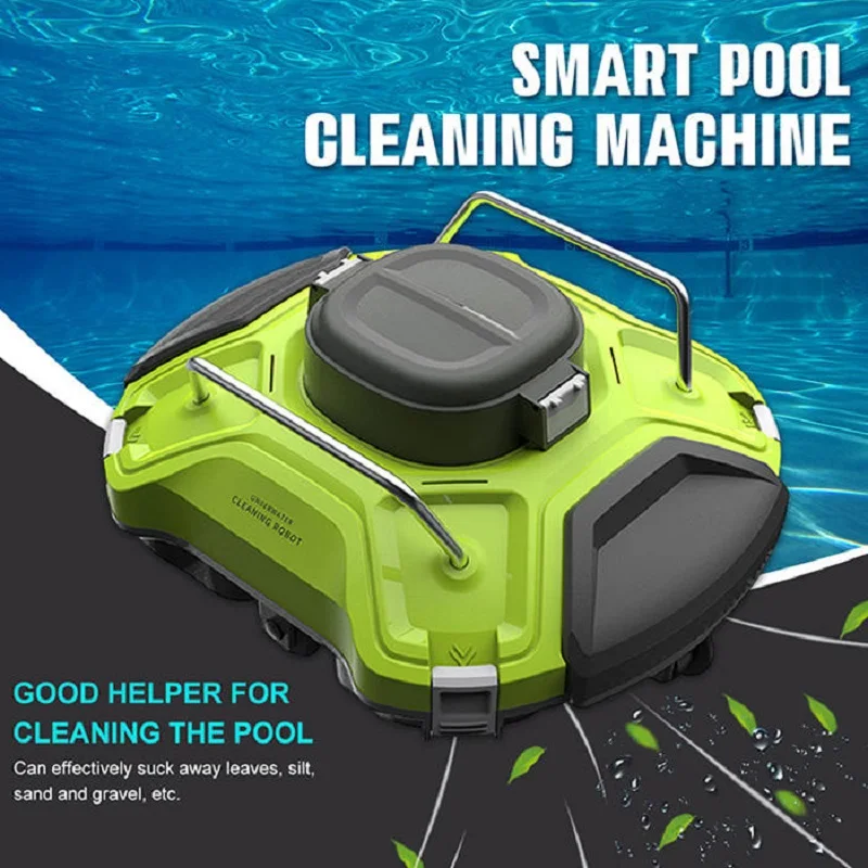 

IPX8 Cordless Auto Robotic Swimming Pool Cleaner Robot Automatic Vacuum Above Ground Suction Side Cleaner 200um Double Motor