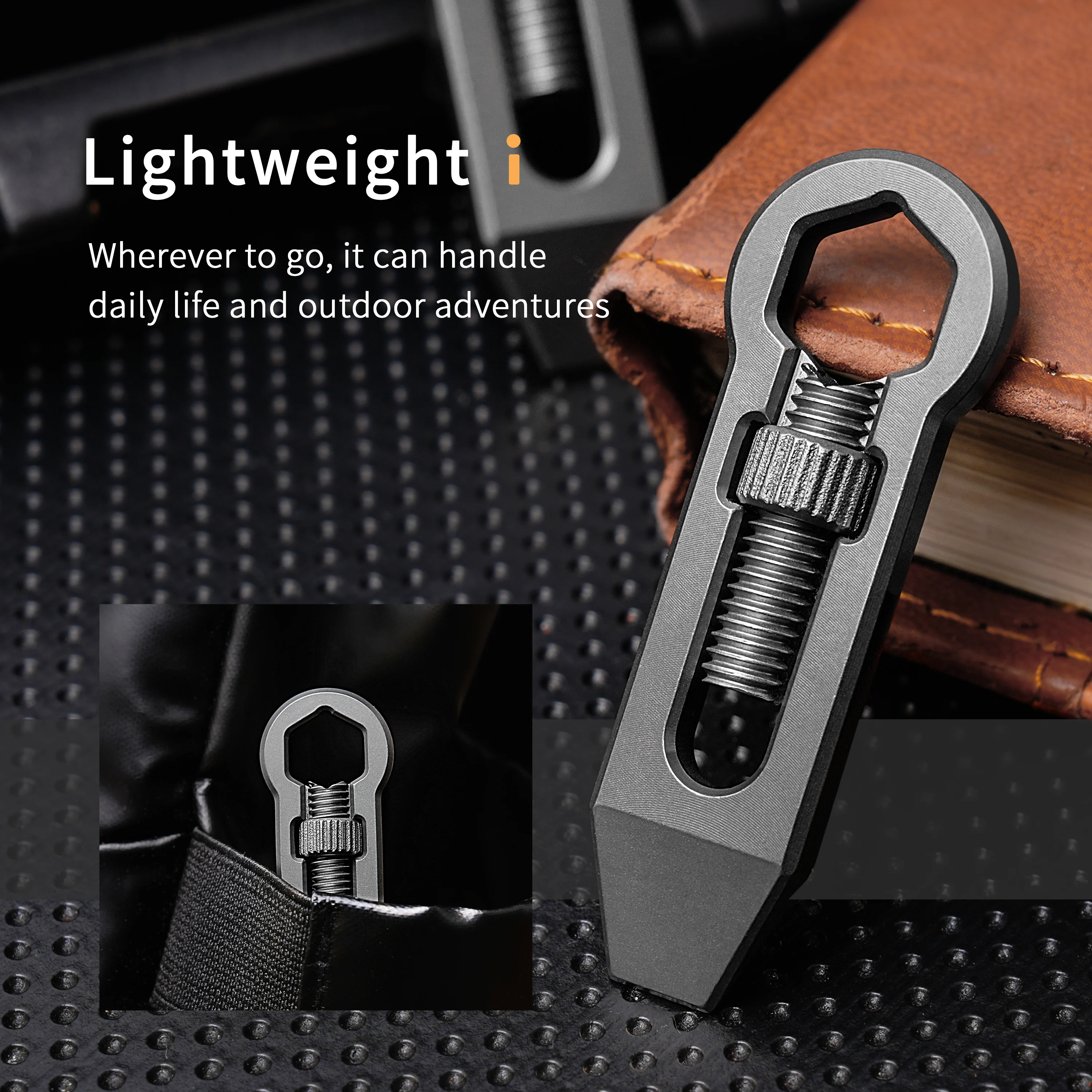 Imagem -02 - Titanium Alloy Hexagon Wrench Abridor de Garrafas Mini Edc Pry Bar Combinação de Ferramentas Chaveiro Outdoor Camp Hike Gear