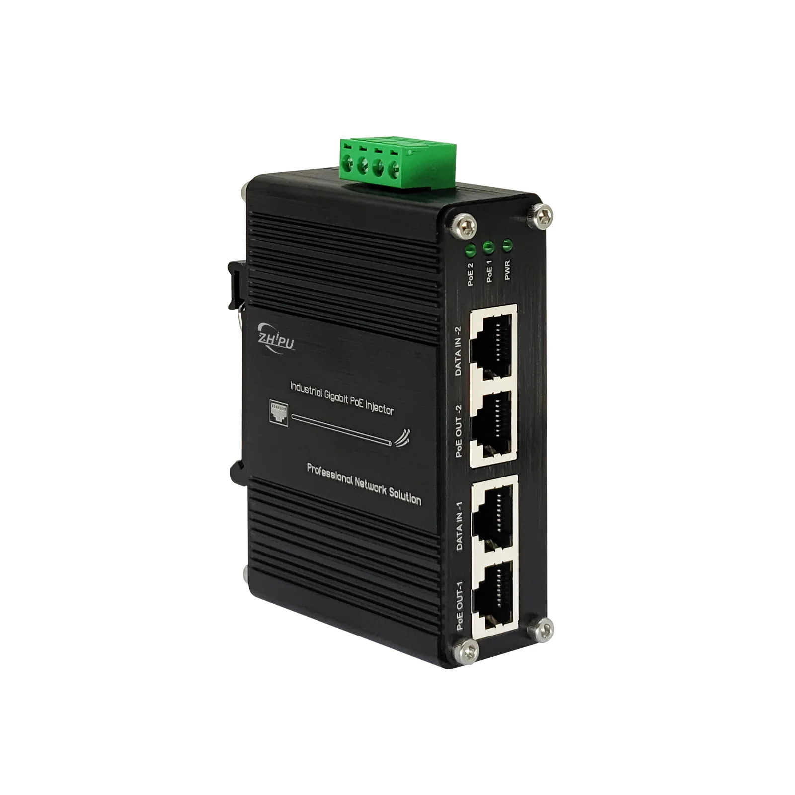 

Industrial 2 Ports PoE Injector, Hardened Gigabit 30W PoE+ Injector IEEE802.3 at POE Adapter POE Midspan Max 60W