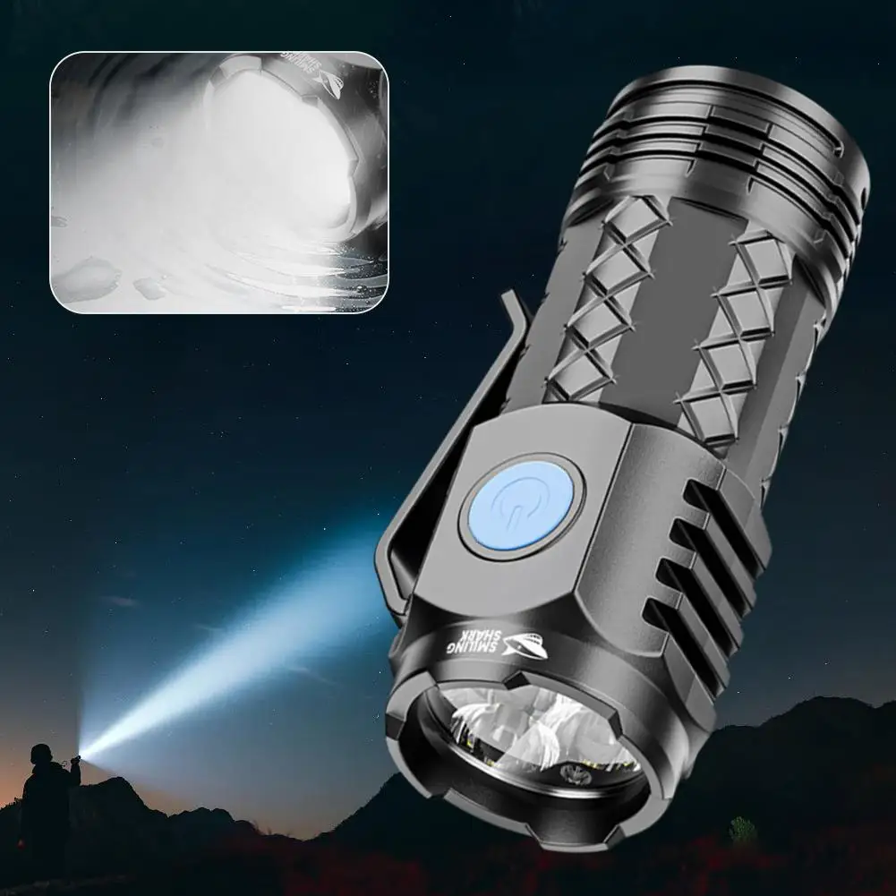 Flash Super Power Flashlight Flashlight Strong Light Rechargeable Super Bright Portable For Cycling Fishing Camping Z8A2