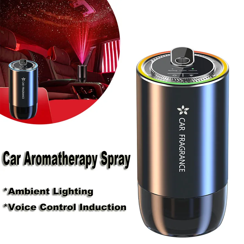 Car Air Refresher with LED Light and Starry Projection Light Home Perfume Auto Air Purifier Aromatherapy Interior Accessories