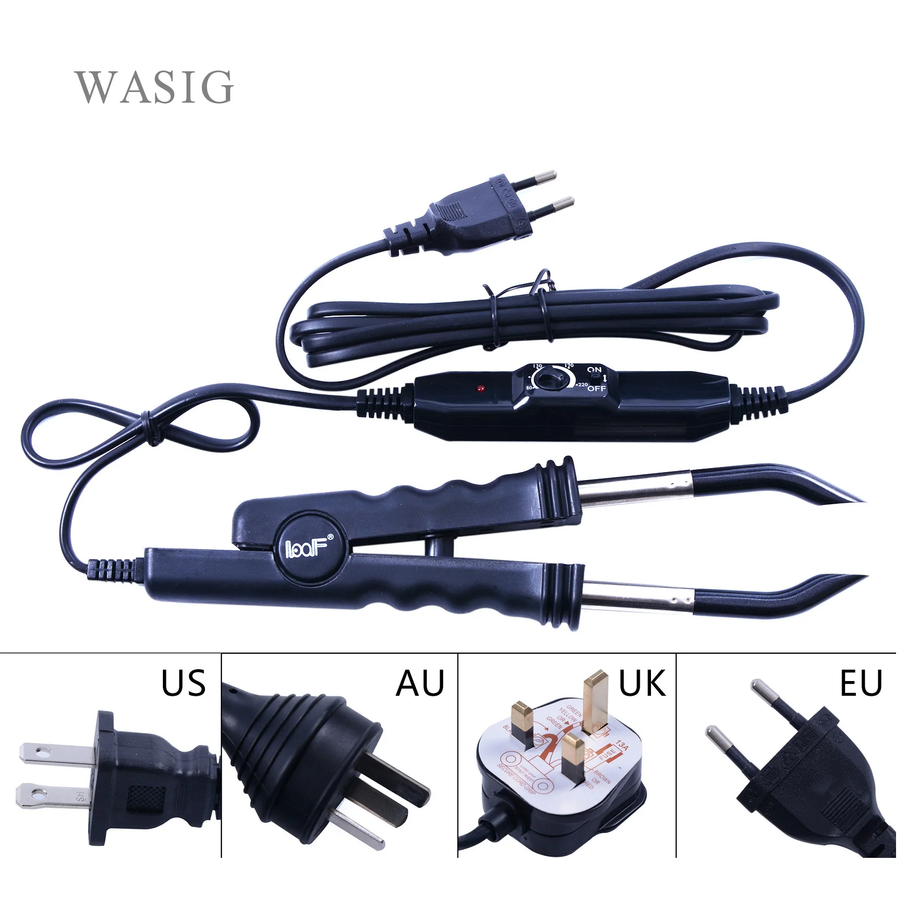 

Разъем с регулируемой температурой, термоутюг, разъем для плавления, инструмент для плавления, профессиональный инструмент для наращивания волос, вилка Великобритании/США/ЕС/Австралии