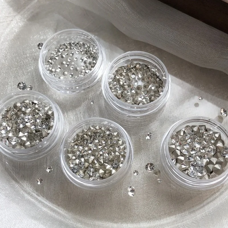 Sparkle Strass Scherpe Bodem K9 Kristalboor Glitter Poeder Pailletten Nail Art Accessoires Parel Charme Decoratie Manicure Tool