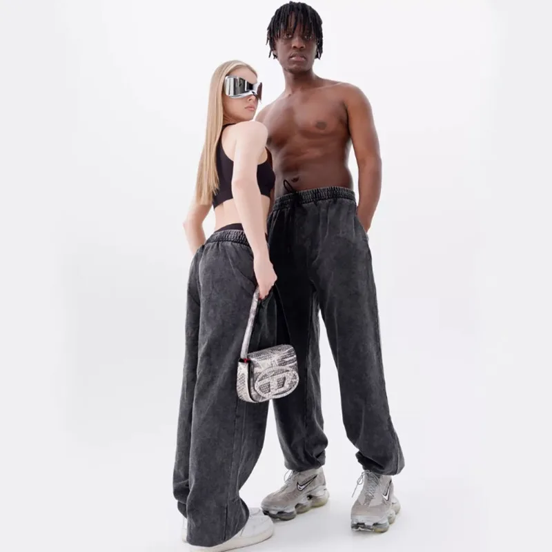 

2025 New Washed and Worn Sweatpants for Women European and American Looped Casual Sports High Waisted Versatile Pants