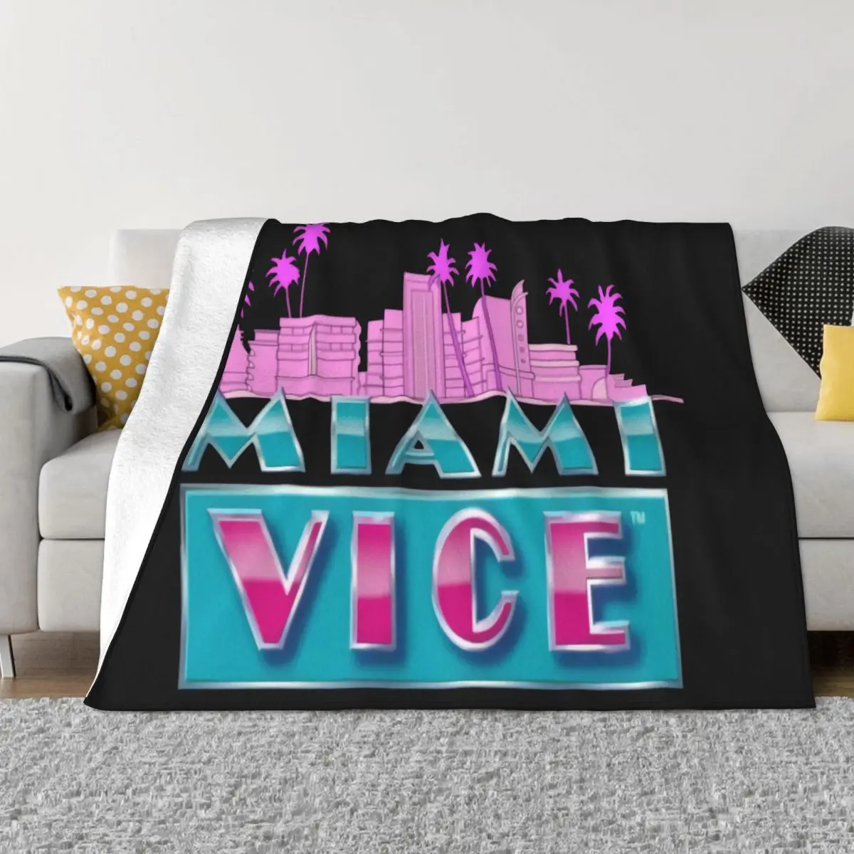 New Miami Vice Classic Tv Series Don Johnson Mens Black Swea Size S To 3Xl Throw Blanket