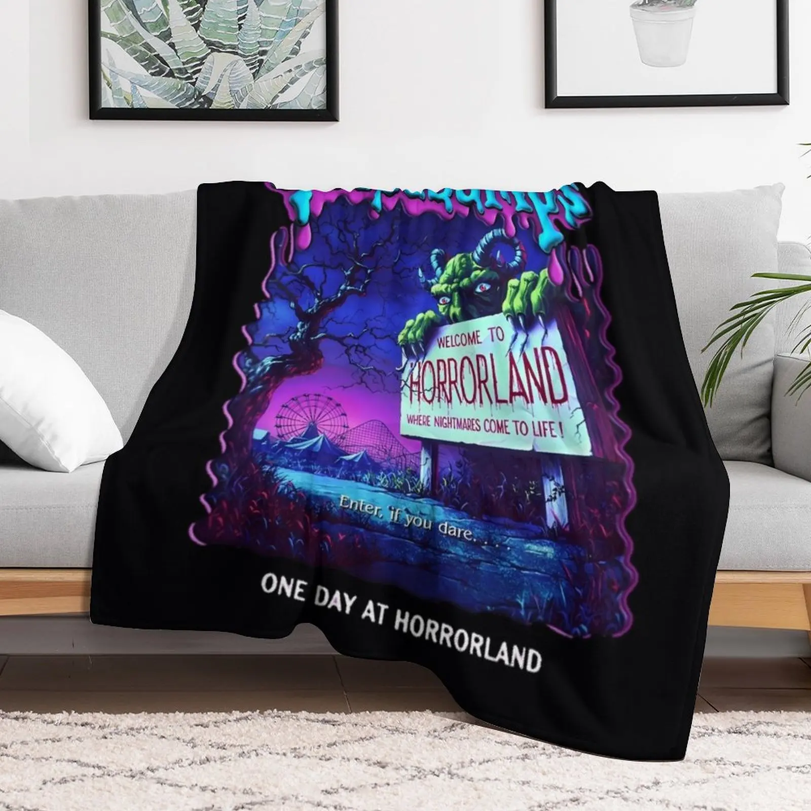 Goosebumps One Day At HorrorLand \t Throw Blanket Cozy Sofa Blanket for TV Watching Napping