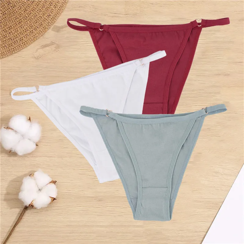 

2024 Sexy Women's Thongs Cotton Underwear Female Underpant Low Waist Soft G-String Woman Sexy Panty Lingerie for Ladies