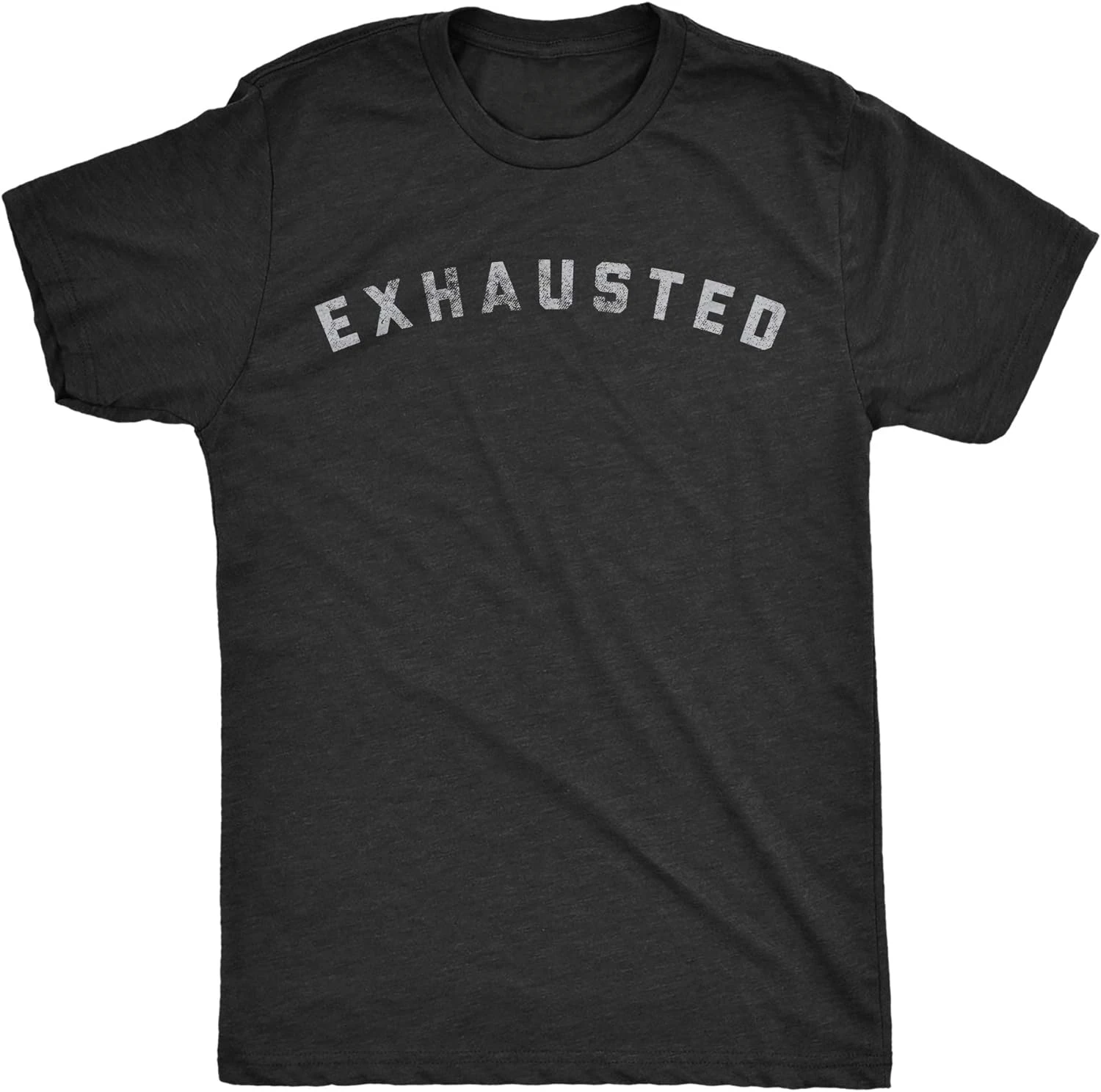 

y2k top Mens Exhausted Tshirt Funny Tired Worn Out Graphic Novelty Parenting Tee women clothing