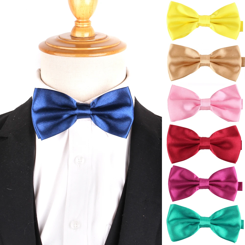 Candy Color Bowtie for Man 36 colors Neck wear Adjustable Wedding Bow Tie Polyester Satin Bowties for Men