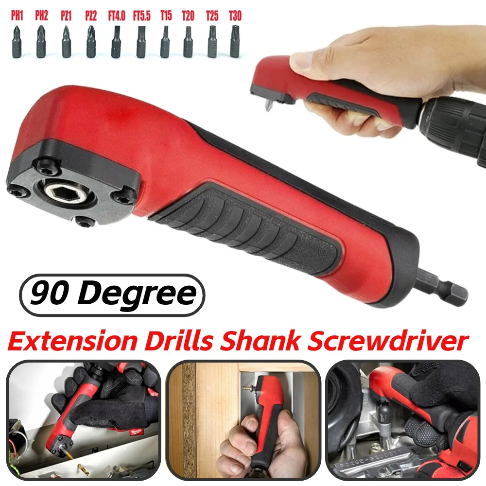 Right Angle Attachment Electric Screwdriver Repair 90 Degree Corner Device Screwdriver Socket Adapter Drill Bit Corner Adapter