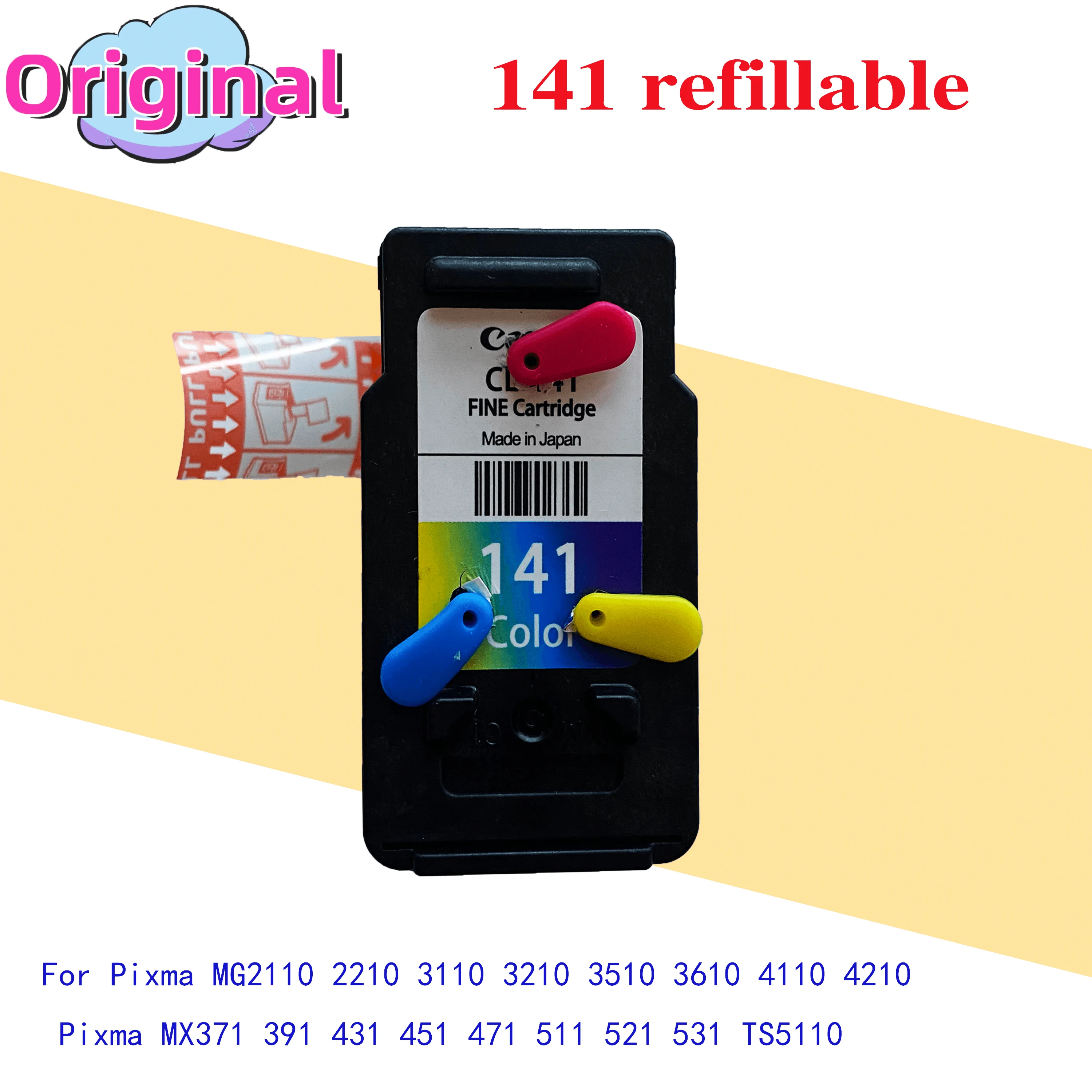 Original Ink Cartridge 140XL 141XL PG140 CL141  Compatible For Canon PG-140 CL-141 PIXMA MG4110 MG3210 MG3510 MG474 Printer